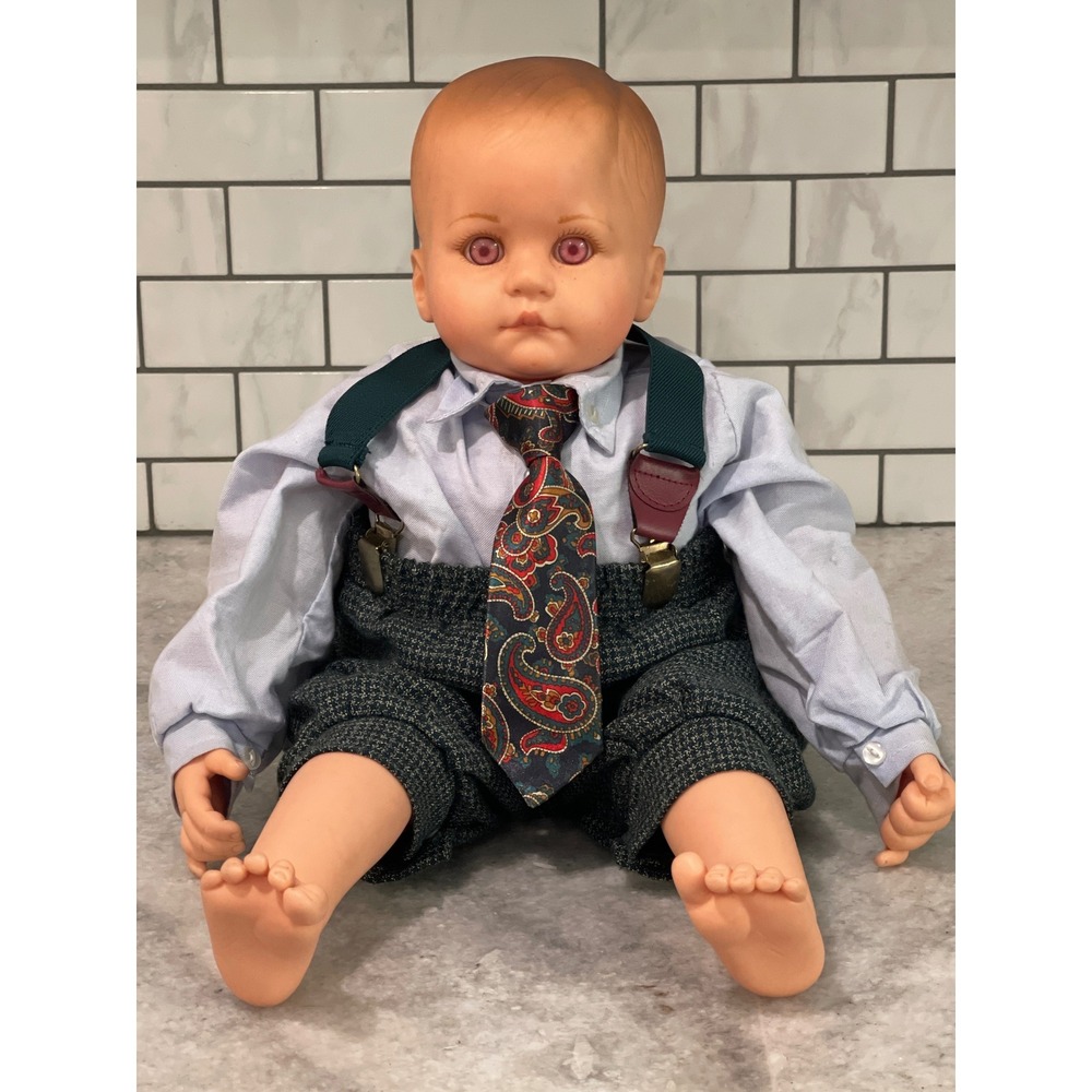 Gotz Baby Doll Boy 20in Blue Suit GÖTZ 74 v 9018 Vintage Formal Outfit Tie
